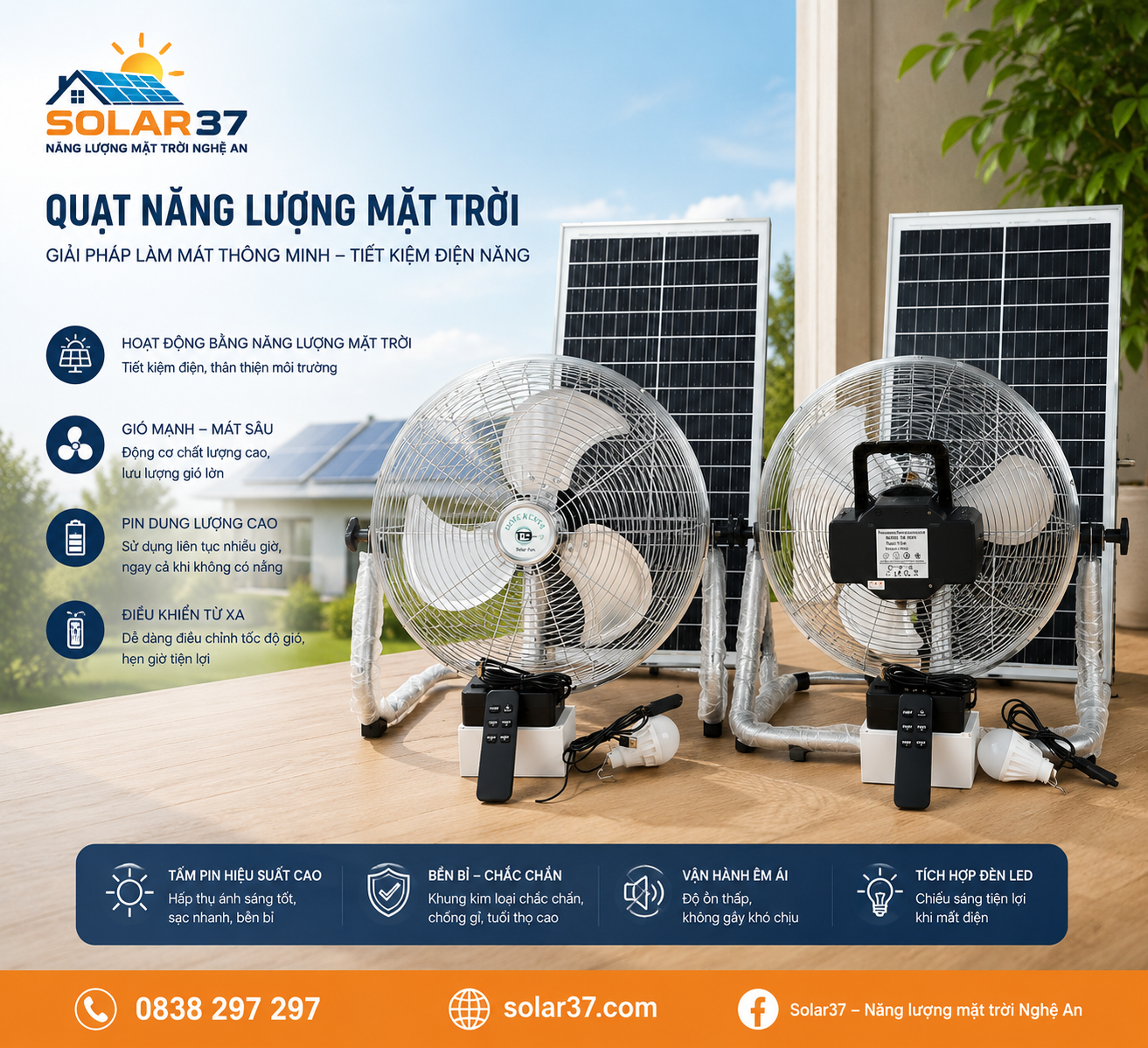 Quạt Bàn Năng Lượng Mặt Trời0